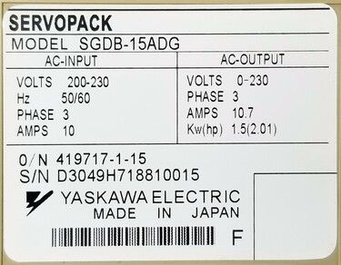 Yaskawa SGDB-15ADG | In Stock Ships Overnight Yaskawa SGDB-15ADG | In Stock Ships Overnight